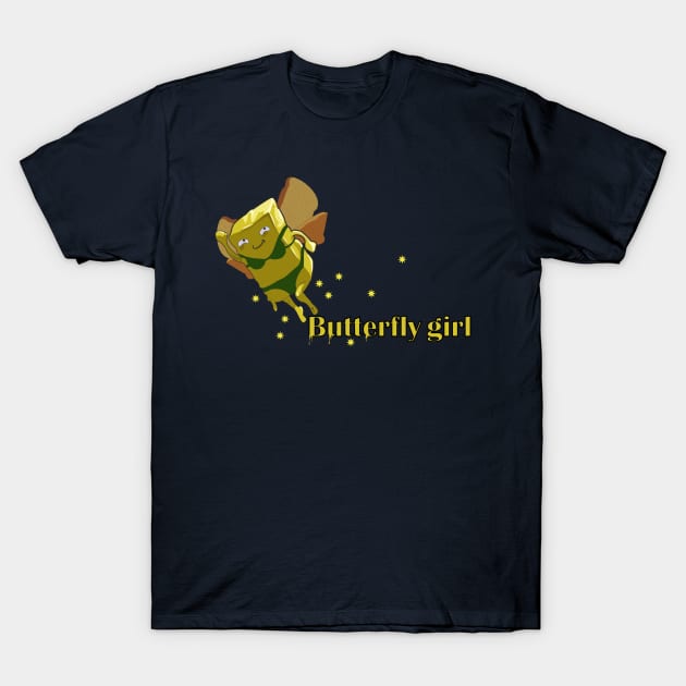 Butterfly girl T-Shirt by Paburo